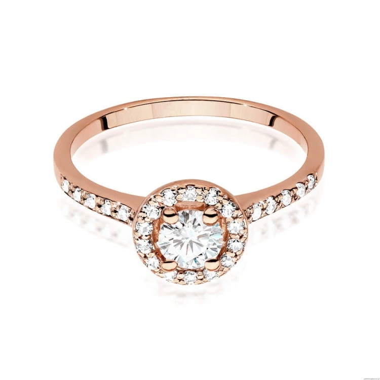 Pierścionek W551 Biały Szafir 0,60ct różowe złoto