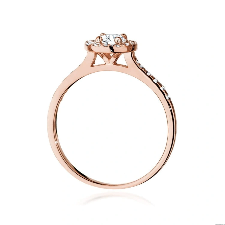 Pierścionek W551 Biały Szafir 0,60ct różowe złoto