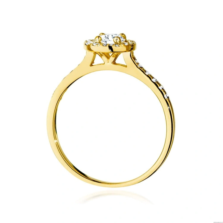 Pierścionek W551 Biały Szafir 0,60ct żółte złoto