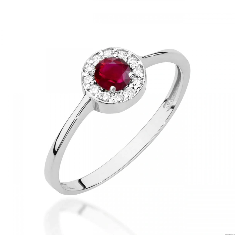 Pierścionek W0616 Rubin 0,30ct białe złoto