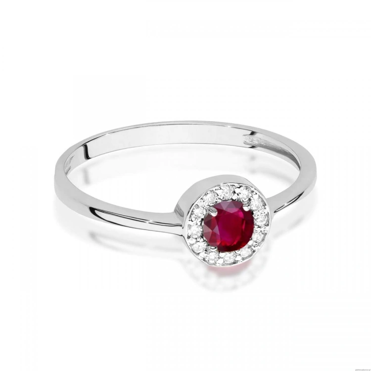 Pierścionek W0616 Rubin 0,30ct białe złoto