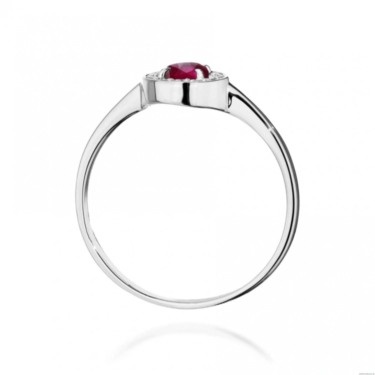 Pierścionek W0616 Rubin 0,30ct białe złoto