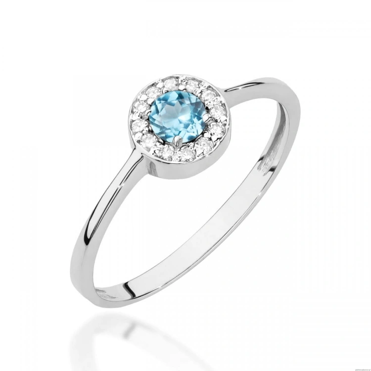 Pierścionek W0616 Topaz 0,25ct białe złoto