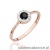 Pierścionek W0616 Czarny Diament 0,30ct różowe złoto