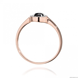 Pierścionek W0616 Czarny Diament 0,30ct różowe złoto