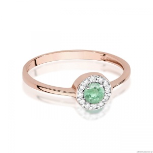 Pierścionek W0616 Szmaragd 0,30ct różowe złoto