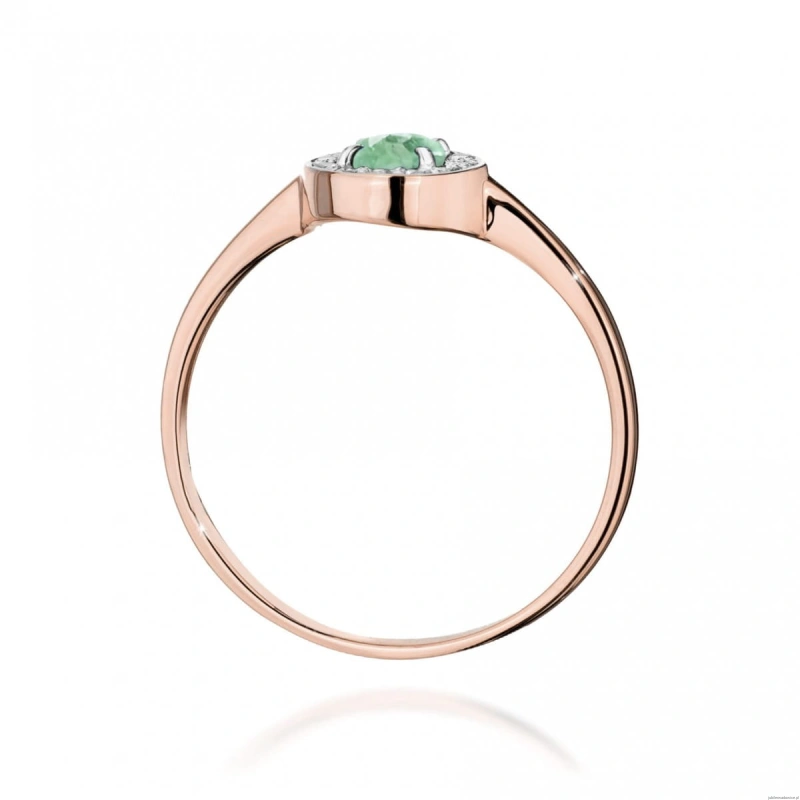 Pierścionek W0616 Szmaragd 0,30ct różowe złoto