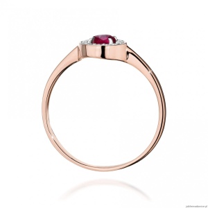 Pierścionek W0616 Rubin 0,30ct różowe złoto