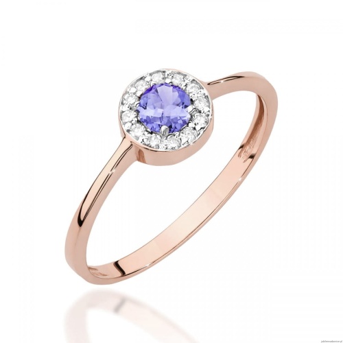 Pierścionek W0616 Tanzanit 0,35ct różowe złoto