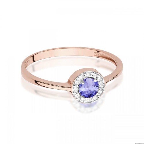 Pierścionek W0616 Tanzanit 0,35ct różowe złoto