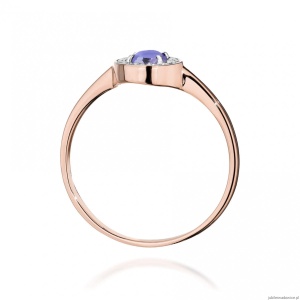 Pierścionek W0616 Tanzanit 0,35ct różowe złoto