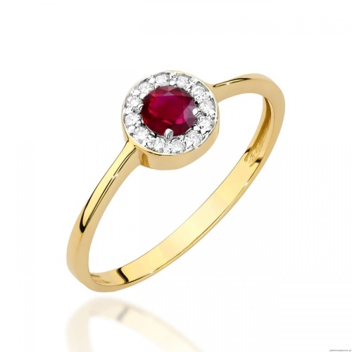 Pierścionek W0616 Rubin 0,30ct żółte złoto