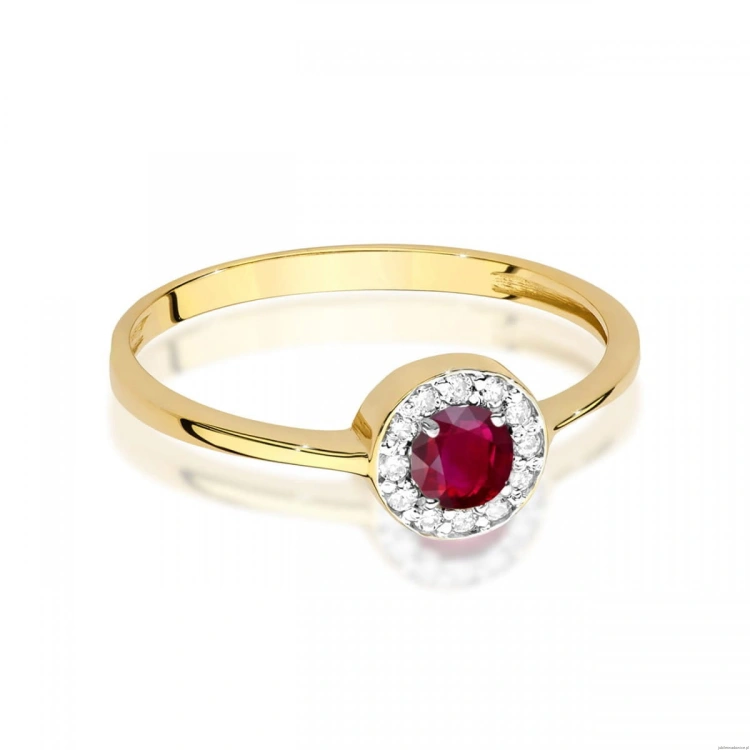 Pierścionek W0616 Rubin 0,30ct żółte złoto