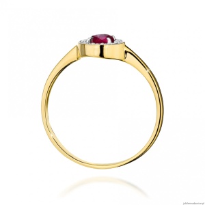 Pierścionek W0616 Rubin 0,30ct żółte złoto