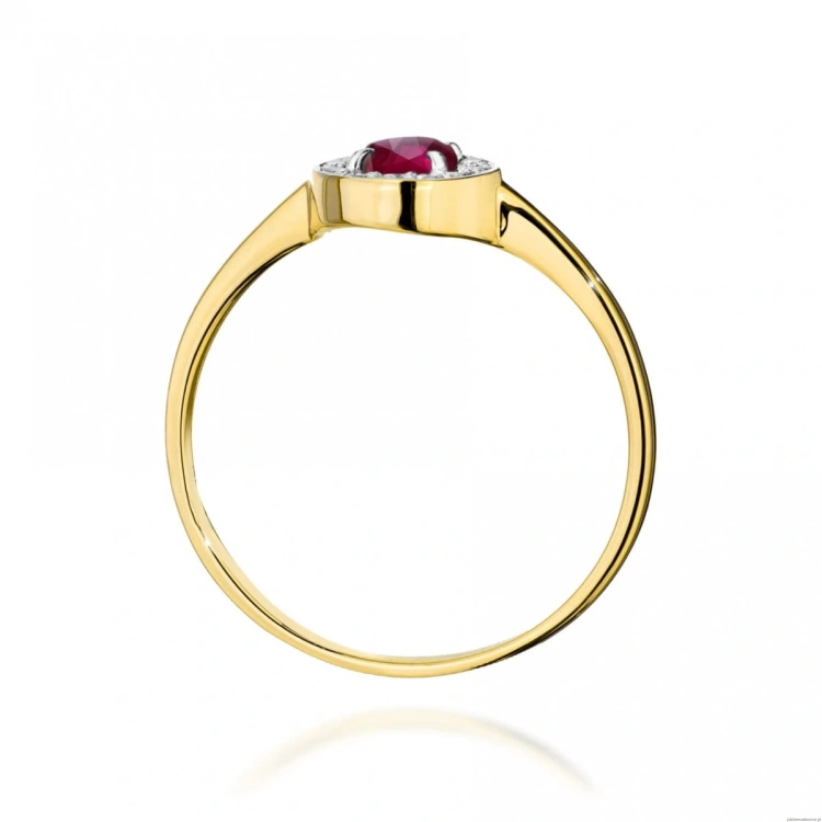 Pierścionek W0616 Rubin 0,30ct żółte złoto