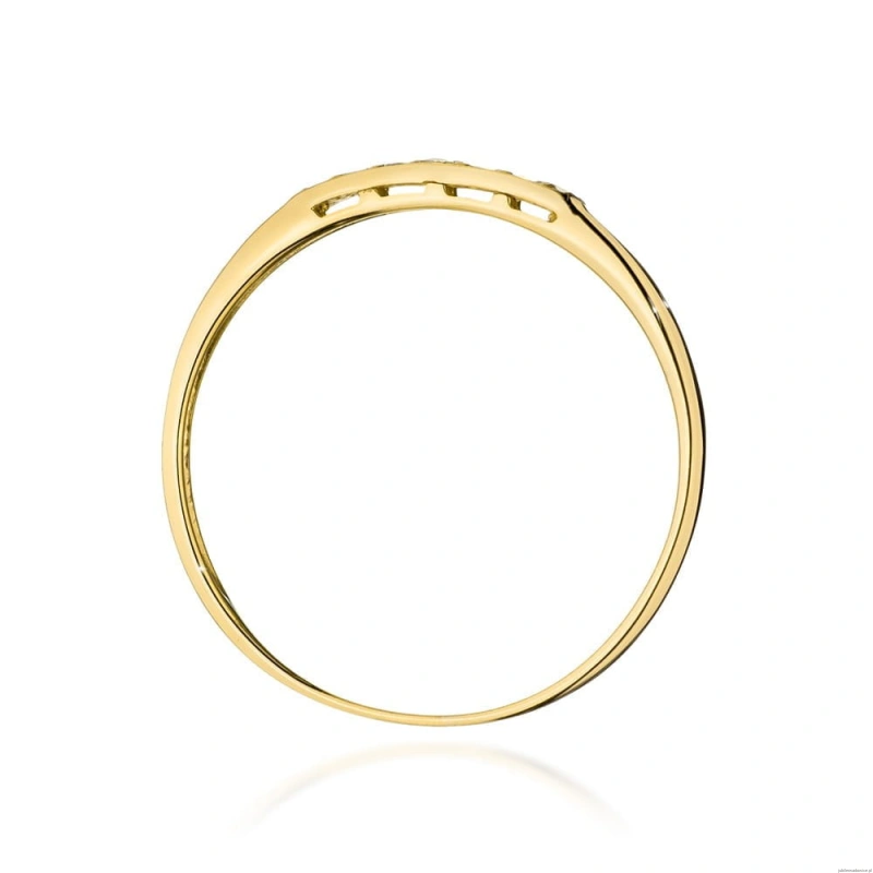 Pierścionek W0619 Czarny Diament 0,12ct żółte złoto