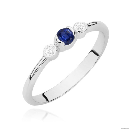 Pierścionek W0620 Szafir 0,15ct białe złoto