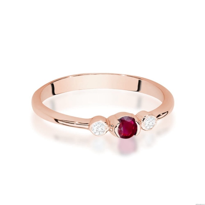 Pierścionek W0620 Rubin 0,15ct różowe złoto