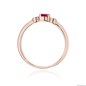 Pierścionek W0620 Rubin 0,15ct różowe złoto