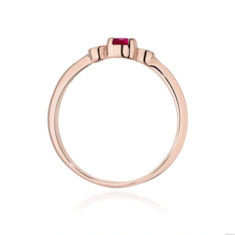 Pierścionek W0620 Rubin 0,15ct różowe złoto