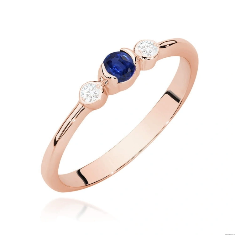 Pierścionek W0620 Szafir 0,15ct różowe złoto