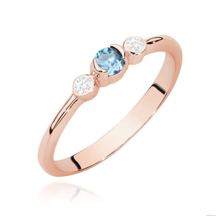 Pierścionek W0620 Topaz 0,15ct różowe złoto
