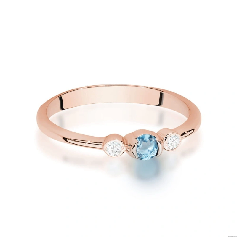 Pierścionek W0620 Topaz 0,15ct różowe złoto