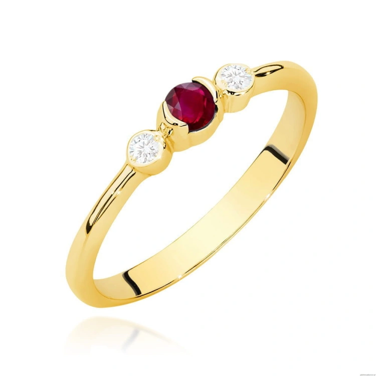 Pierścionek W0620 Rubin 0,15ct żółte złoto