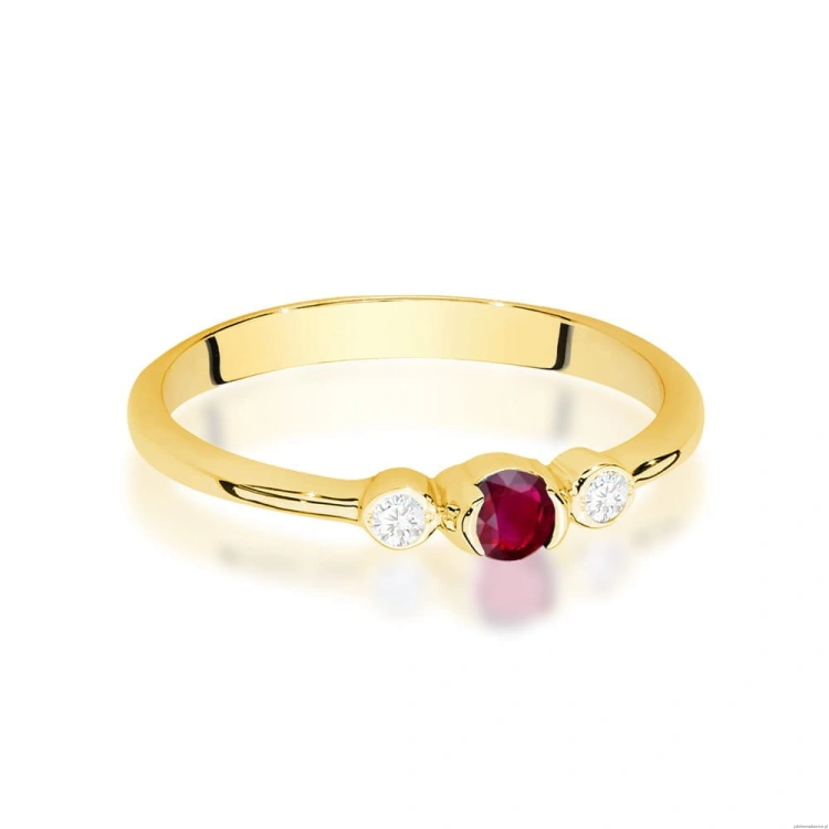 Pierścionek W0620 Rubin 0,15ct żółte złoto