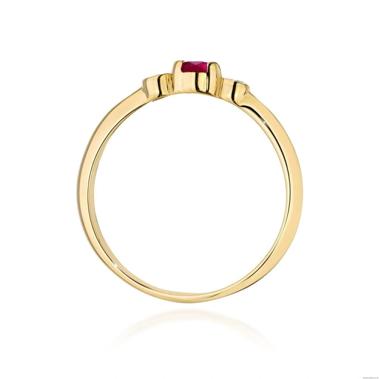 Pierścionek W0620 Rubin 0,15ct żółte złoto