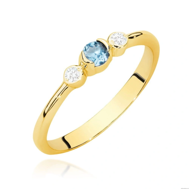 Pierścionek W0620 Topaz 0,15ct żółte złoto