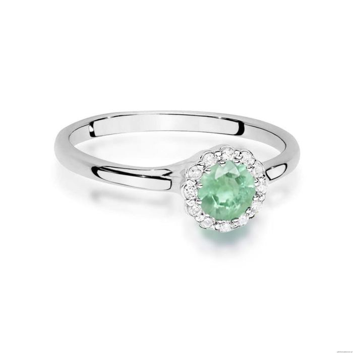Pierścionek W0622 Szmaragd 0,50ct białe złoto