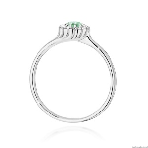 Pierścionek W0622 Szmaragd 0,50ct białe złoto