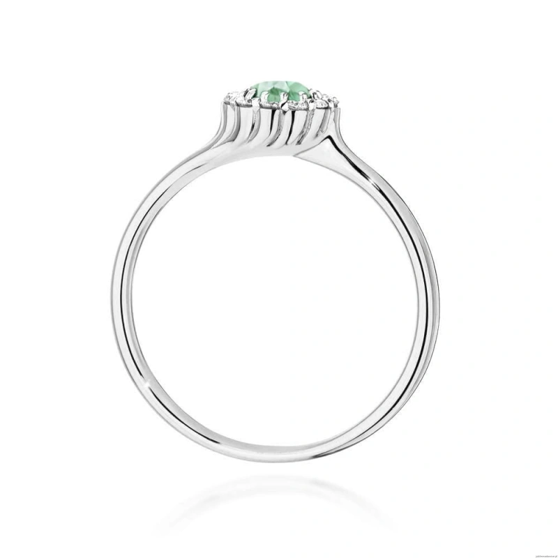 Pierścionek W0622 Szmaragd 0,50ct białe złoto