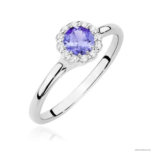 Pierścionek W0622 Tanzanit 0,50ct białe złoto