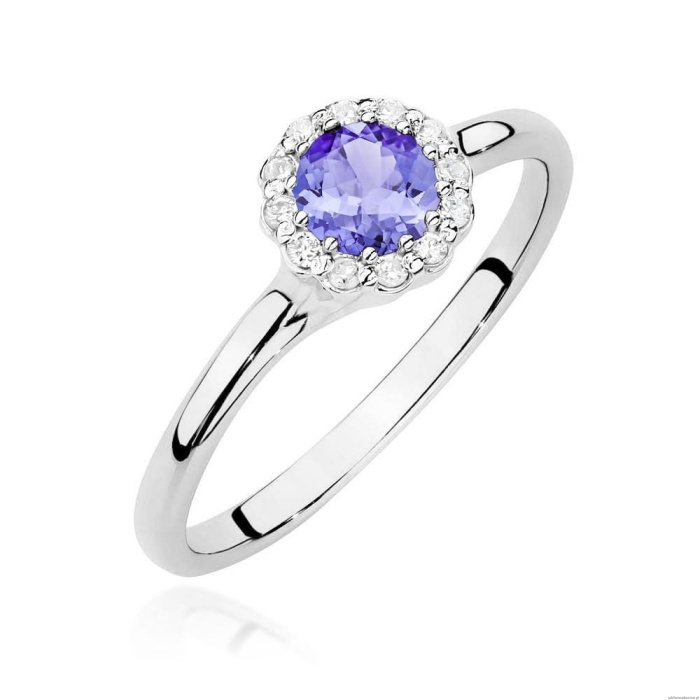 Pierścionek W0622 Tanzanit 0,50ct białe złoto