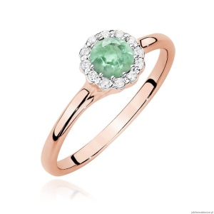 Pierścionek W0622 Szmaragd 0,50ct różowe złoto