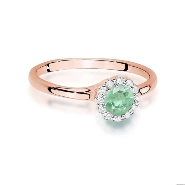 Pierścionek W0622 Szmaragd 0,50ct różowe złoto