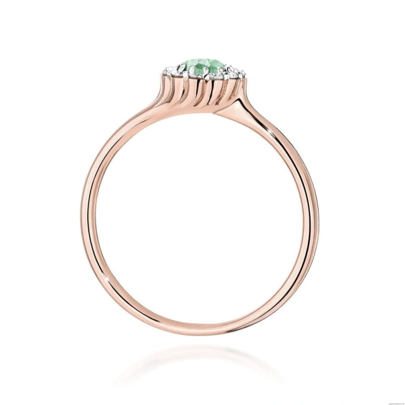 Pierścionek W0622 Szmaragd 0,50ct różowe złoto