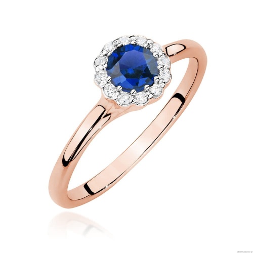 Pierścionek W0622 Szafir 0,50ct różowe złoto