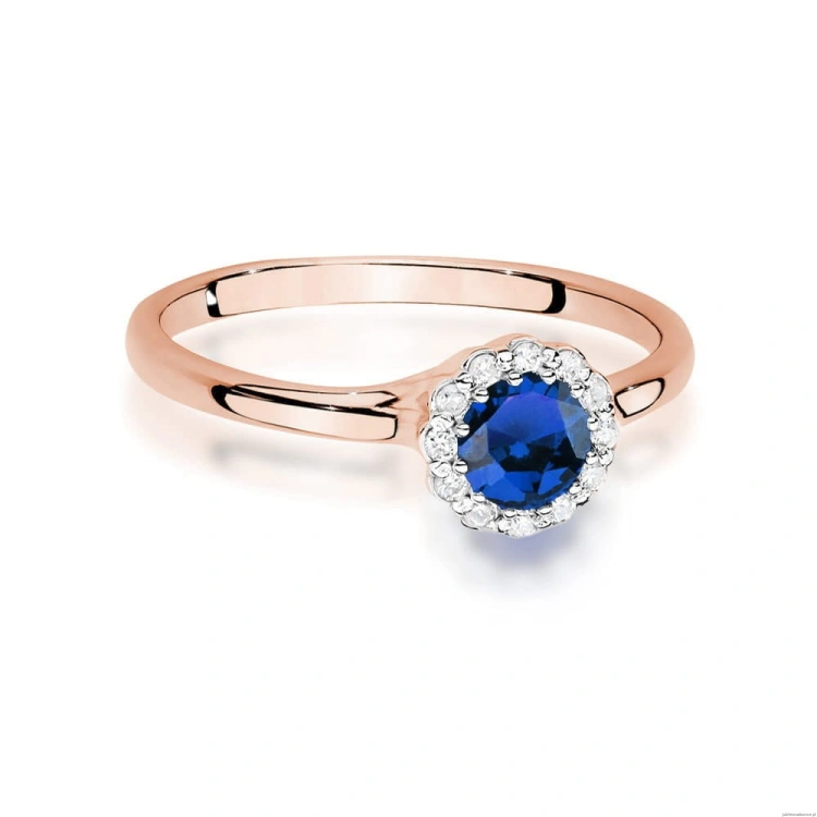 Pierścionek W0622 Szafir 0,50ct różowe złoto