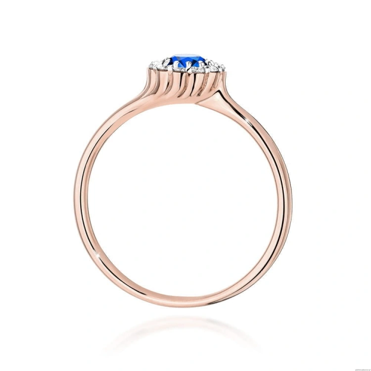Pierścionek W0622 Szafir 0,50ct różowe złoto