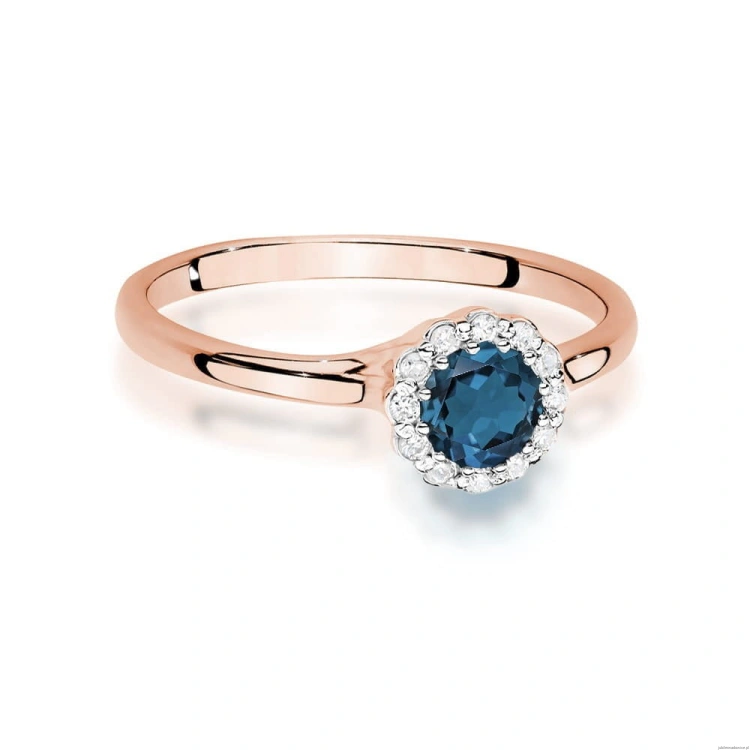 Pierścionek W0622 Topaz London Blue 0,50ct różowe złoto