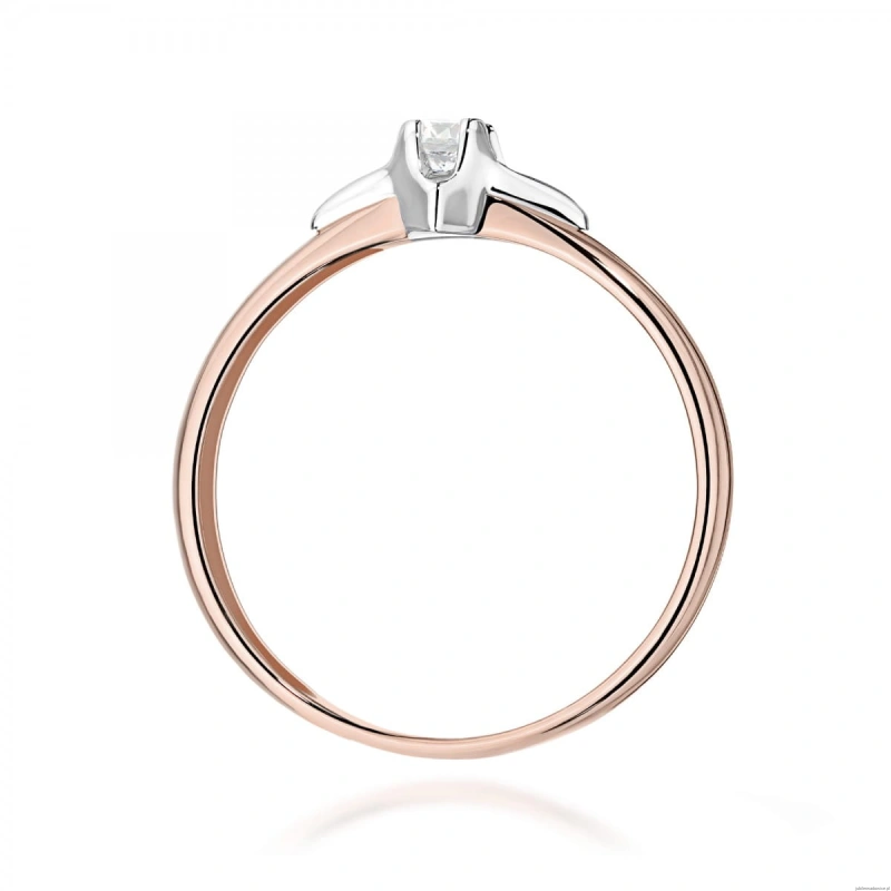 Pierścionek W0666 Diament różowe złoto
