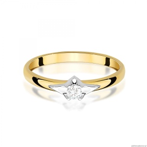 Pierścionek W0666 Diament żółte złoto