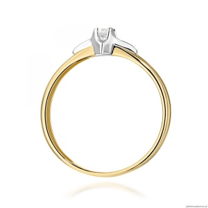 Pierścionek W0666 Diament żółte złoto
