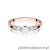 Pierścionek W0667 z diamentami różowe złoto