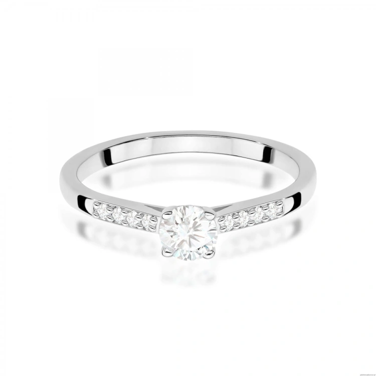 Pierścionek W0668 z diamentami białe złoto