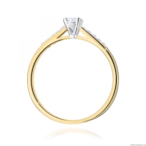 Pierścionek W0668 z diamentami żółte złoto