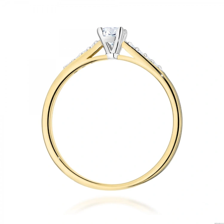 Pierścionek W0668 z diamentami żółte złoto